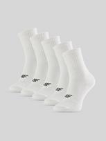 4F Ilgos kojinės (5-pack) berniukiškos - baltos 32-34