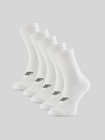4F Ilgos kojinės (5-pack) mergaitiškos - baltos 38-40