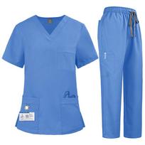 Unisex Medicininiai Uniforminiai Drabužiai Vyrams Moterims Slaugos Drabužiai Grožio Kostiumas Slaugytojo Scrubs Rinkiniai Gydytojo Dantisto Darbo Drabužiai Klinikiniai Viršutiniai Drabužiai Kelnės XXL gray