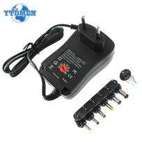 30W Reguliuojamas maitinimo adapteris 3V 4,5V 5V 6V 7,5V 9V 12V 2A AC/DC Universalus adapteris Įkroviklis su 6 jungčių kištukais black