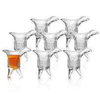 Retro Emperor Style Soju Tequila Shot Glass Set (4/8pcs) - Perfect for Soju, Whiskey, Tequila, Baijiu - Party & Bar Use gray