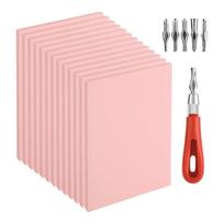 M-Modern-14PCS Rubber Stamp Carving Kit With Linoleum Block Carving Tools For Printmaking,Stamp Making Kit Block Printing Kit white