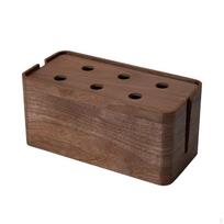 Wooden Cable Management Box/Power Strip Cover with Built-in Ventilation And Quick Access, Suitable Small brown