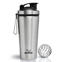 SLOVIC Steel Shaker For Gym [750 ML] | Gym Bottles For Men | Gyms Shaker for Men | Odor Free Protein Shaker Bottle For Protein Shake, Leakproof S gray