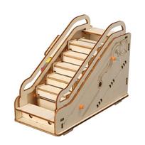 3D mediniai mechaniniai konstruktoriai Eskalatorius „Pasidaryk pats“ rankinis mokslinis eksperimentas Dėlionė Edukacinis modelis Mini eskalatoriaus modelio žaislas beige