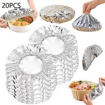 20Pcs Food Grade Aluminum Foil Film Insulation Cover Table Food Insulation Reusable Aluminum Foil Food Wrap gray