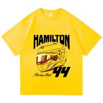 Lewis Hamilton Champion Tshirt Motorsports Apparel Race Fan Gift Pure Cotton Clothes New Pattern Unisex High Quality T Shirts L yellow