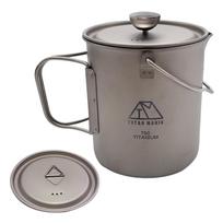 TITAN MANIA French Press titanium lightweight direct fire coffee cooker pot percolator cooking tool lid gray