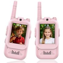 AIRITON Children's Video Walkie Talkies 2 Pack Rechargeable 2-inch High-definition Screen Voice Changer For Kids Gift Boys Girls USB Plug