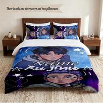 Rumi & Jinu Personalized Custom Name 3‑Piece Bedding Set Soft Duvet Cover Set For Bedroom Home Decor 140cmx210cm