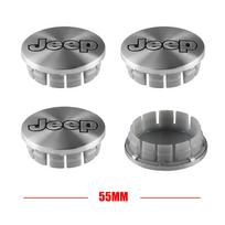 4 vnt. 55/64 mm Automobilio ratlankio centriniai dangteliai, ratlankio apdangalas, emblema JEEP Grand Cherokee Renegade Compass Wrangler JK priedams 15YG 4pcs For Jeep gray