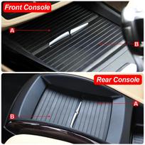 Cup Holder Cover Slide Roller Blinds Storage Box Zipper Sliding Cover Car Center Console Fit For BMW X5 E70 X6 E71 E72 2007-2014 gray