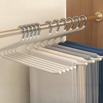 Namų drabužių pakabos kelnėms, Namų kelnių klipai, Spintos kelnių pakabos, Specialūs kelnių klipai, Nežymė paliekanti spinta, Spintos organizavimas 1pc balta
