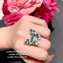Mojito Green Butterfly Gem Necklace, Ancient Babylon, Plated 18K Gold, Convex Emerald Butterfly Zircon Earrings red