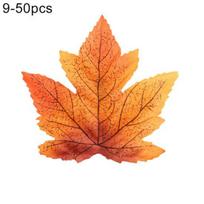 100 vnt dirbtinio rudeninio šilko lapų vestuvėms skirtų rudens klevo lapų dekoracijų 50pcs