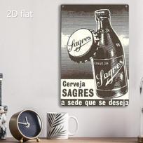 Sagres alaus retro metalinė skardinė lentelė Portugalijos Sagres alaus butelio reklama Sienos meno dekoras Rustic Bar Pub Man Cave P 20x30cm（7.8x11.8inch） gray