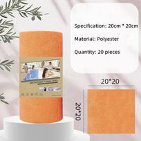 20Pcs/Roll Tear-Off Microfiber Cleaning Cloth Roll, Reusable Kitchen Dish Towels, Greaseproof Quick Drying Cleaning Rags white