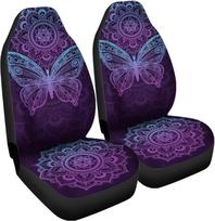 Dream Catcher Bohemia Butterfly Car Front Seat Cover Set of 2 Auto Universal Interior Accessories Front Seat Cover for Cars gray