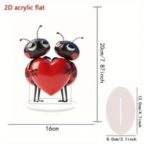 Heart-Shaped Ladybug Acrylic Decor - Ideal for Home, Windows, and Parties red
