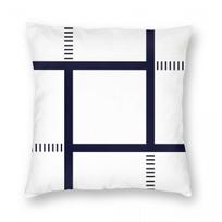 Quadra Navy Blue On White Square Pillowcase Polyester Linen Velvet Printed Zip Decor Pillow Case Home Cushion Cover 40x40cm white