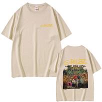 Rock Band Gorillaz The Mountain Tour Graphic Tshirt Men Women Fashion Casual Cotton T Shirts Male Vintage Soft Cotton Tshirt 4XL beige