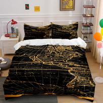 World map with continents. Bedding sets Duvet cover sets Duvet covers Pillowcases(1* Duvet Cover 2* Pillowcases without duvet insert) 135x200cm white