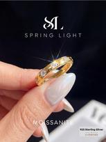 Real Round Moissanite Diamond Stellar Spikes Rings for Women Engagement Anniversary 925 Sterling Silver Fine Jewelry 9 auksinė