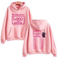 Ed Sheeran 2026 North America Tour Hoodies 2026 Loop Concert New Date Graphic Print Sweatshirt Unisex Long Sleeve Loose Pullover M rožinė