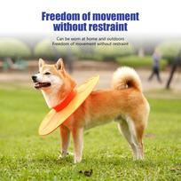 Dog Recovery Collar After Surgery Anti-Bite Lick Surgery Wound Adjustable Breathable Collar for Small Large Dogs Accessories M beige
