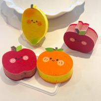 1PC Fruit Shaped Magic Sponge Scrub Sponge Dish Sponge Soft Kitchen Cleaning Sponge  Household B-Random color gray