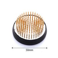 Apvalus Ikebana Kenzan Gėlių varlė su gumine tarpine Meno fiksavimo aranžavimo įrankis (copper needle)50mm beige