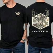Vortex Deer Hunting Camouflage Graphic T-Shirt, Old School Outdoor Hunting L gray