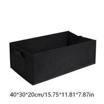 Stačiakampis audinio augalų auginimo maišas, pralaidus neaustinis vazonas su rankenomis, sulankstomas auginimo kibiras daržovėms ir gėlėms 40x30x20cm juoda