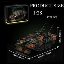 Military 1773pcs STRV 103B Main Battle Tank Model Building Blocks Bricks Set Assembly MOC Toys For Adult Gifts black