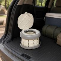 Portable Folding Potty Lightweight Child's Easy to Clean Emergency Toilet for Car, Gray 3-layer Pu 120bags