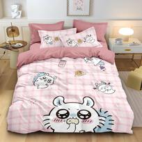 Patalynės komplektas Chiikawa Usagi Hachiware Medvilninis antklodės užvalkalas Paklodė su guma Pagalvės užvalkalas Mielas Kawaii Animacinis Studentų bendrabutis Namų Dovana 160*200cm/63x79in Single/Twin 3pcs
