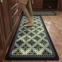 American-Style Vintage Kitchen Rug Made Of Silica Gel, Anti-Slip And Anti-Oil, Non-Washable Foot Mat For Home Decoration 50X80CM gray