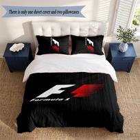 Formula 1 3‑Piece Bedding Set Soft Microfiber Duvet Cover Pillowcases Comfortable Bed Linen for Bedroom Decoration 135cmx200cm