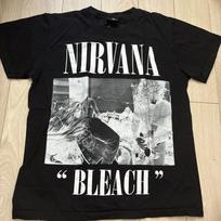 Unisex shirt Cotton Oversize Large Size Vintage Nirvana Bleach Black T-shirt Size Medium S gray