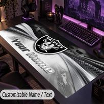 Large Mouse PadLas Vegas Raiders Custom Name Text Personalized Desk Mat Non Slip Gaming Pad 30cmx60cm white