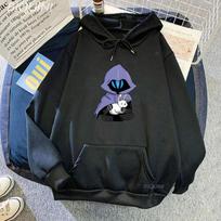 Omen VALORANT Hoody Vyriškas Džemperis Vintage HIP HOP Drabužiai Paaugliams Harajuku Laisvalaikio Drabužiai Su Animaciniu Spaudiniu Aksominiai Anime Hoodies & Džemperiai Vyriški L black
