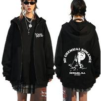 Men's My Chemical Romance MCR Dead Zipper Black Parade Punk Emo Rock Zip-up Hoodie Pullover Vintage Style Unisex L gray