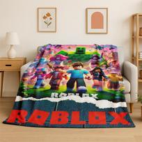 Animacinis R-Robloxs Žaidimų Žaidėjo Flanelinis Antklodė Minkštas Šiltas Mėtomasis Antklodė Miegamojo Svetainės Lovoje Kelionėms Stovyklavimui Iškylai Dovana 75x90cm brown