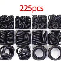 225pcs Rubber O-rings for Faucet, Hose, Valve, Water & Oil Proof Seals, Washer Combo Set, Universal Plumbing Accessories gray