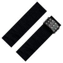 Gothic Punk Leg Warmers Boot Toppers with Metal Rivets Leather Belt Ribbed Knitted Leg Covers Streetwear for Women Girls juoda