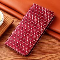 Tinklelio rašto natūralios odos magnetinis atverčiamas dėklas, skirtas Samsung Galaxy S23 S20 S21 FE S22 S8 S9 S10 S10E S7 Ultra Plus, piniginės dangtelis SM S10 Lite 2020 red