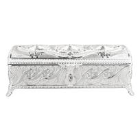 Soft Velvet Lining Vintage Jewelry Box Alloy Keepsake Chest Elegant Trinket Storage Box  Family Use sidabras
