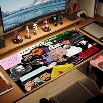 Drake Poster Color Mouse Pad Large Gaming Table Cushion Non-slip Laptop Tablet Big Mousepad XXL Mat Mini PC Playmat With Lock edge 30cmx60cm(11.8x23.6inch) white