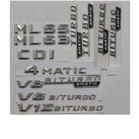 3D Chromuotos raidės bagažinės sparno emblemos Mercedes Benz ML55 ML63 ML65 AMG simboliams V8 BITURBO TURBO 4MATIC Emblemos QQ75 C D I