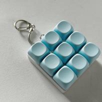 New Diy Keyboard Fidget Keychain Keys Button Keycap Clicker Toy 4/9Keys Relief Stress Pinch Toy Adult gray